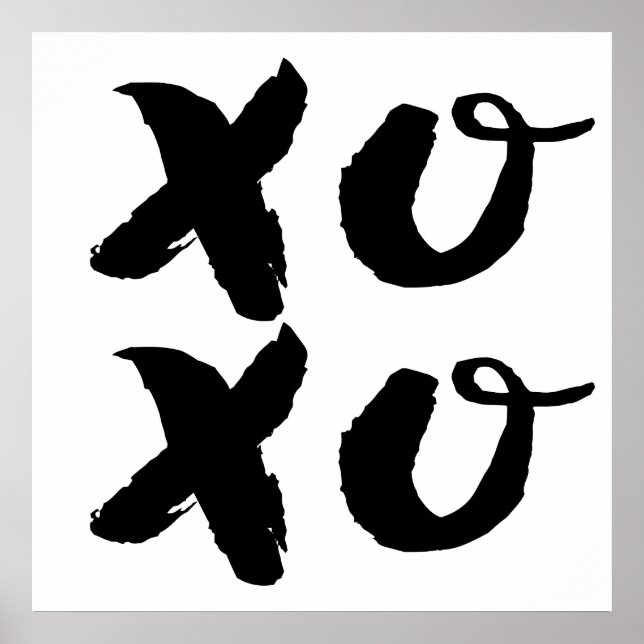 XOXO Hugs & Kisses | Brush Typography Poster (Front)