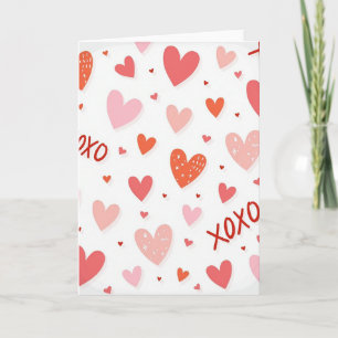 Xoxo Hugs Kisses Hearts Card