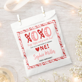 XOXO Hugs & Kisses Valentine's Day 1st Birthday Favour Bags