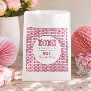 XOXO Hugs & Kisses Valentine's Day 1st Birthday Favour Bags