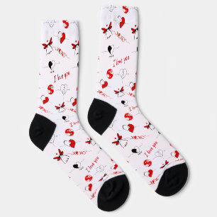 XOXO, I love you and hearts Socks