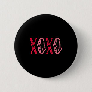 Xoxo Kisses Hugs Vintage Valentines Day  6 Cm Round Badge