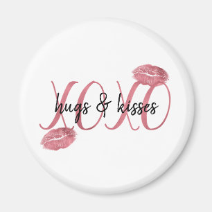 XOXO Kisses Pink Lips personalised Magnet