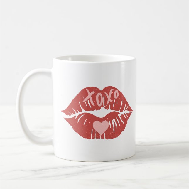 XOXO Lips Valentine's Day Coffee Mug (Left)