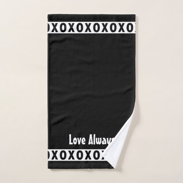 XOXO Love Always Black and White Chic Hand Towel (Hand Towel)