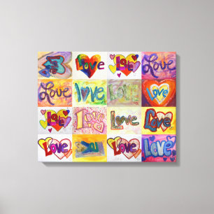 XOXO Love Word Artwork Canvas Painting (Pink) Print