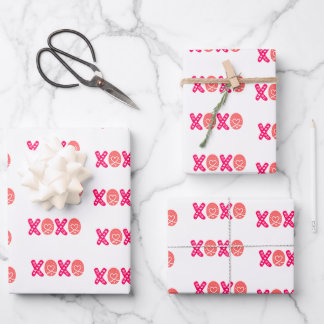 XOXO Lovely Typography Pattern Wrapping Paper Sheet