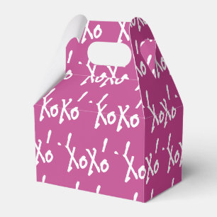 XOXO Magenta Hot Pink and White Valentine’s Day Favour Box