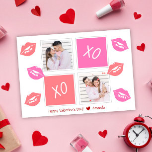 XOXO Modern Elegant 2 Photo Happy Valentine's Day  Holiday Card