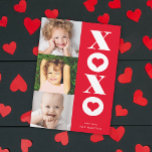 xoxo multi-photo valentine's day card<br><div class="desc">This vertical multi-photo valentine's day card by Stacey Meacham features large red and white xoxo type with hearts in the o's.</div>