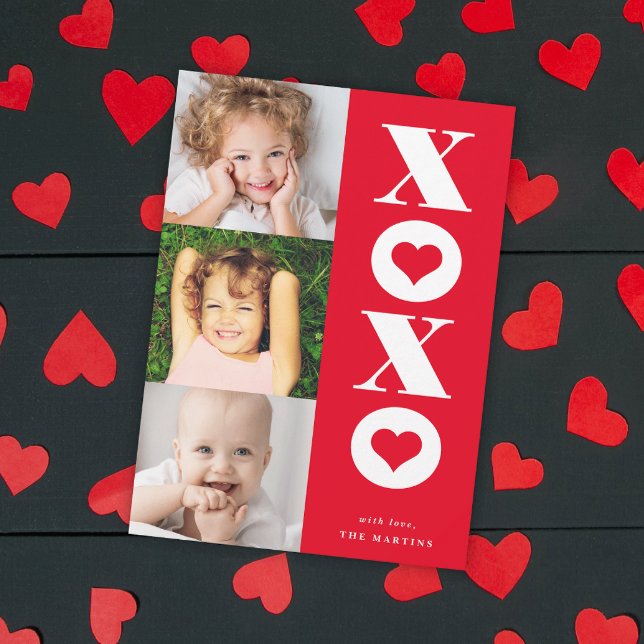 xoxo multi-photo valentine's day card