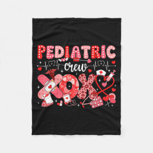 Xoxo Nurse Pediatric Crew Nurse Valentine Leopard  Fleece Blanket