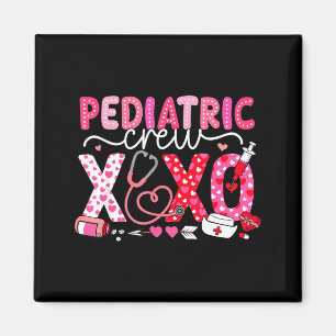 Xoxo Nurse Pediatric Crew Nurse Valentine Leopard  Magnet