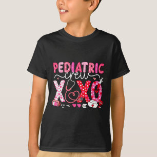 Xoxo Nurse Pediatric Crew Nurse Valentine Leopard  T-Shirt