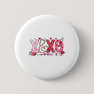 Xoxo Nurse Valentines Day Stethoscope Valentine Fo 6 Cm Round Badge