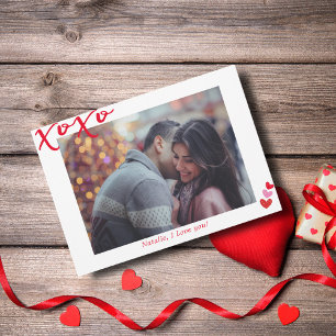 XOXO Personalised Photo I Modern I Valentine's Day Holiday Card