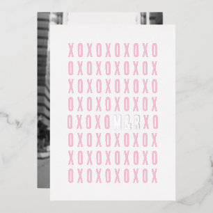 XOXO Photo With Silver Foil Couples Initials