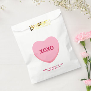 XOXO pink conversation heart Valentine's Day Favour Bags