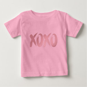 XOXO Pink Cute Hand Lettered Brush Script Baby T-Shirt