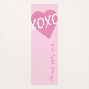 XOXO Pink Heart White XOXO Hugs Kisses Pink Yoga Mat