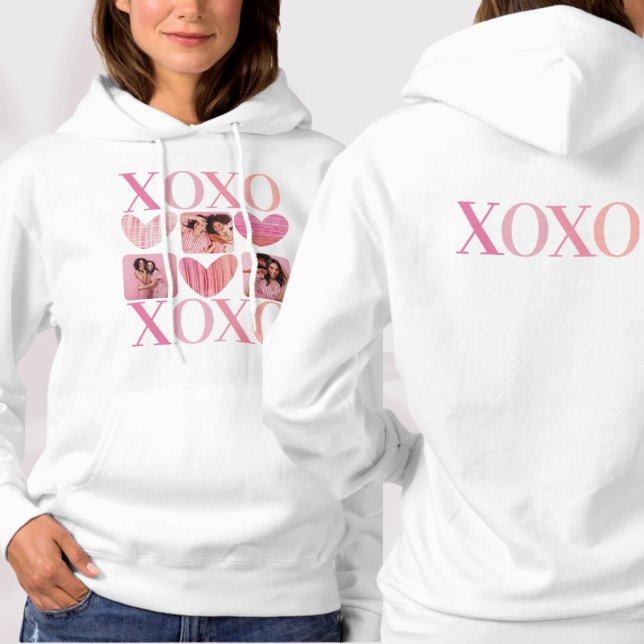 XOXO Pink Hearts and Photo Collage  Hoodie (Creator Uploaded)