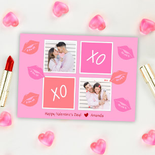 XOXO Pink Photo Couple Happy Valentine's Day  Holiday Card