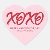 XOXO pink red cute modern custom valentine's Day 