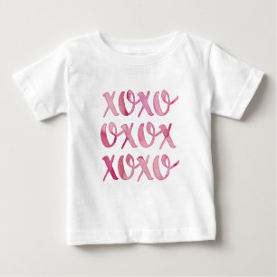 xoxo pink watercolor typography kids T-shirt