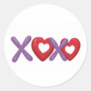 XOXO Print sticker,Valentines Day Classic Round Sticker
