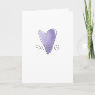 XOXO Purple Watercolor Heart Our Deepest Sympathy Card