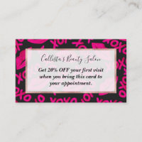 XOXO Quote Black Neon Pink Lips Lipstick Pattern