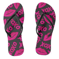 XOXO Quote Black Neon Pink Lips Lipstick Pattern