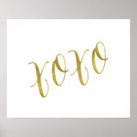 XOXO Quote Faux Gold Glitter Background Template