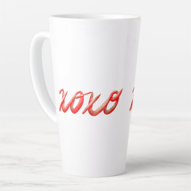 xoxo red latte mug (Left Angle)