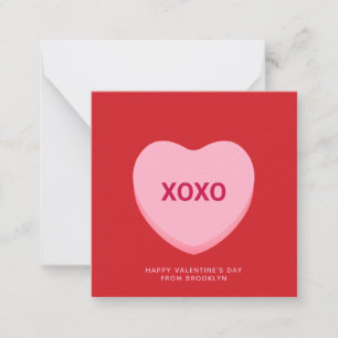 XOXO red pink conversation heart Valentine's Day Card