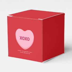 XOXO red pink conversation heart Valentine's Favour Box
