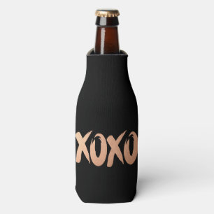 XOXO Rose Gold Modern Copper Brushstroke Bottle Cooler