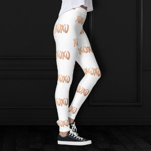 XOXO Rose Gold Modern Copper Brushstroke Leggings