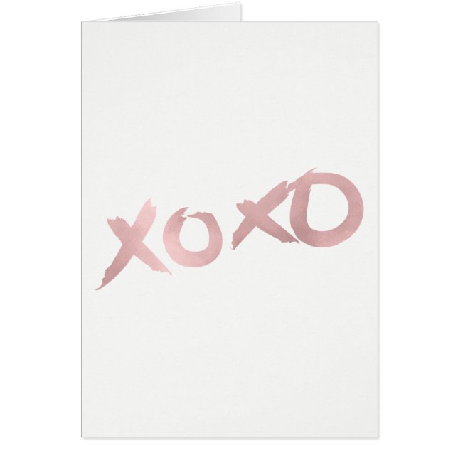XOXO Rose Gold Modern Faux Foil Shine Glam (Front)