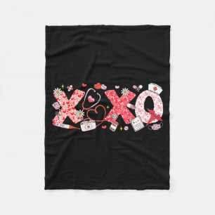 Xoxo Stethoscope Valentine Rn Pct Cna Nurse Nurse  Fleece Blanket