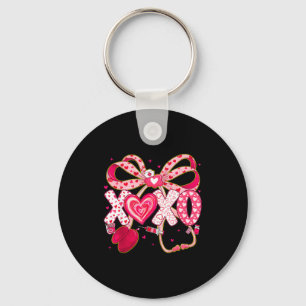 Xoxo stethoscope valentine rn pct cna nurse pink key ring