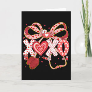 Xoxo Stethoscope Valentine Rn Pct Cna Nurse Red Bo Card