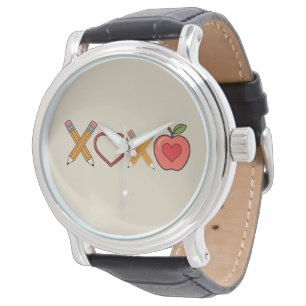 XOXO Teacher Valentine's Day Pencil And Apple  Watch