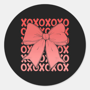 Xoxo The Original Love Letters Retro Checked Valen Classic Round Sticker