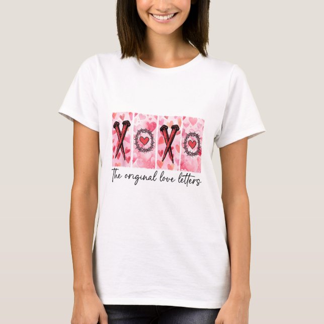 Xoxo The Original Love Letters Retro Checked Valen T-Shirt (Front)