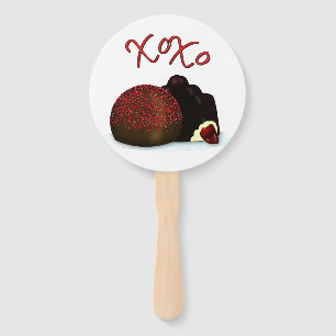 XOXO Valentine Bonbon and Dark Chocolate Hand Fan