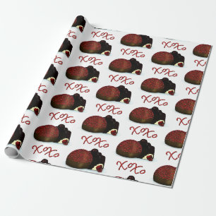 XOXO Valentine Bonbon and Dark Chocolate Wrapping Paper