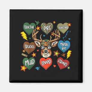 XOXO Valentine Buck Camo Deer Retro Hunting Boys Magnet