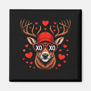 XOXO Valentine Buck Camo Deer Retro Hunting Boys Magnet