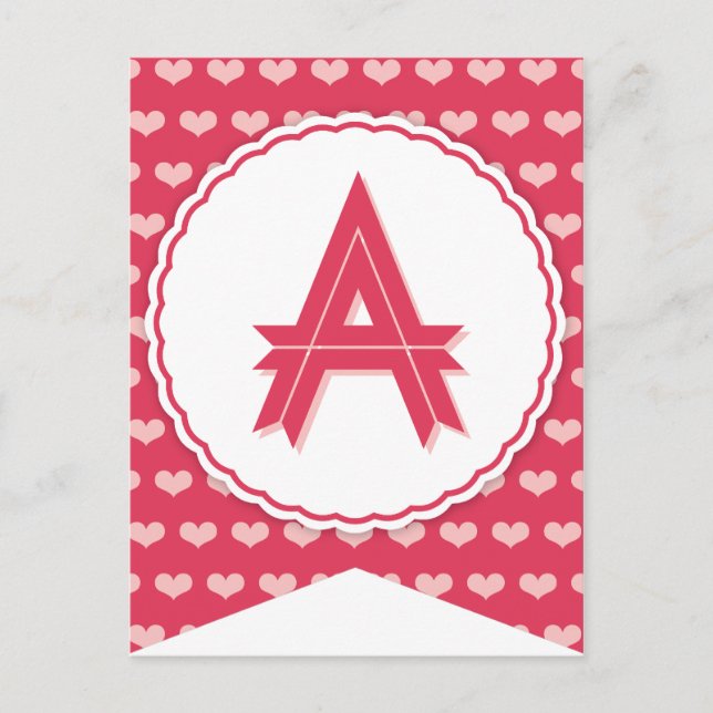 XOXO Valentine Party Flag Bunting Banner A Holiday Postcard (Front)